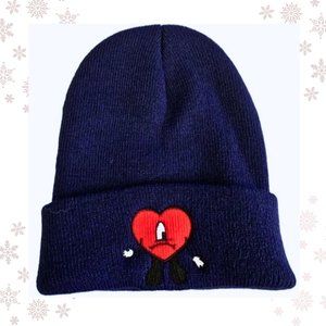 Bad Bunny Winter Beanie Color Blue Navy - UNISEX